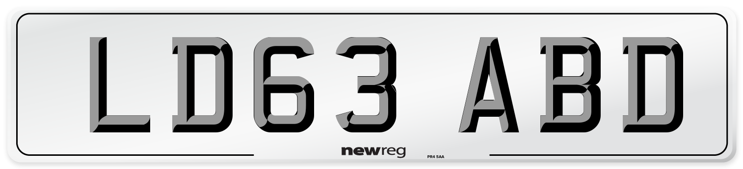 LD63 ABD Number Plate from New Reg